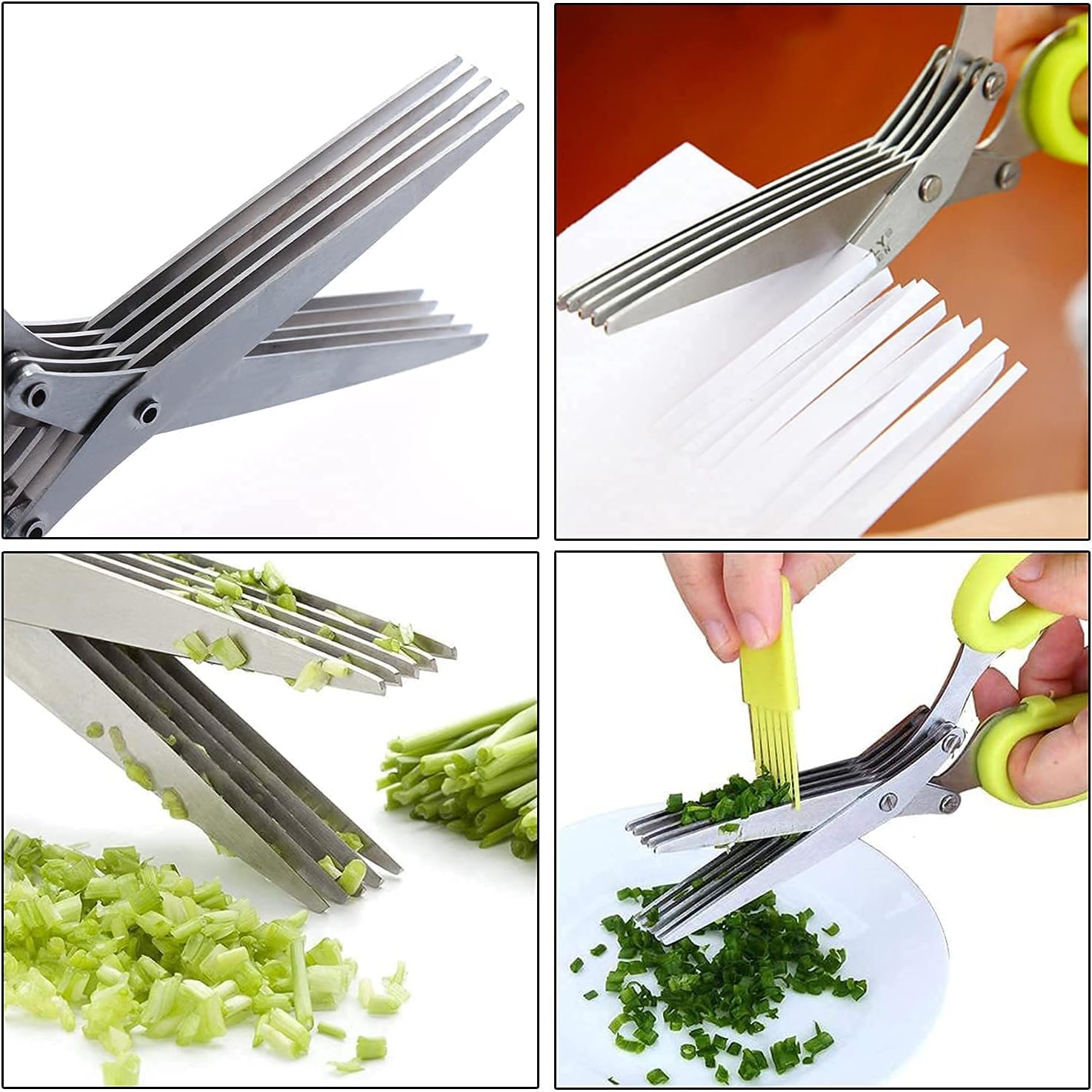 Black Friday - 60% OFF AUTIDEFY Herb Scissors 2 IN 1 Tools Set Stainless Steel Herb Cutter Tools 5-Blades Scissors with Herb Stripping Tool, Cleaning Comb for Cutting Cilantro Onion Salad