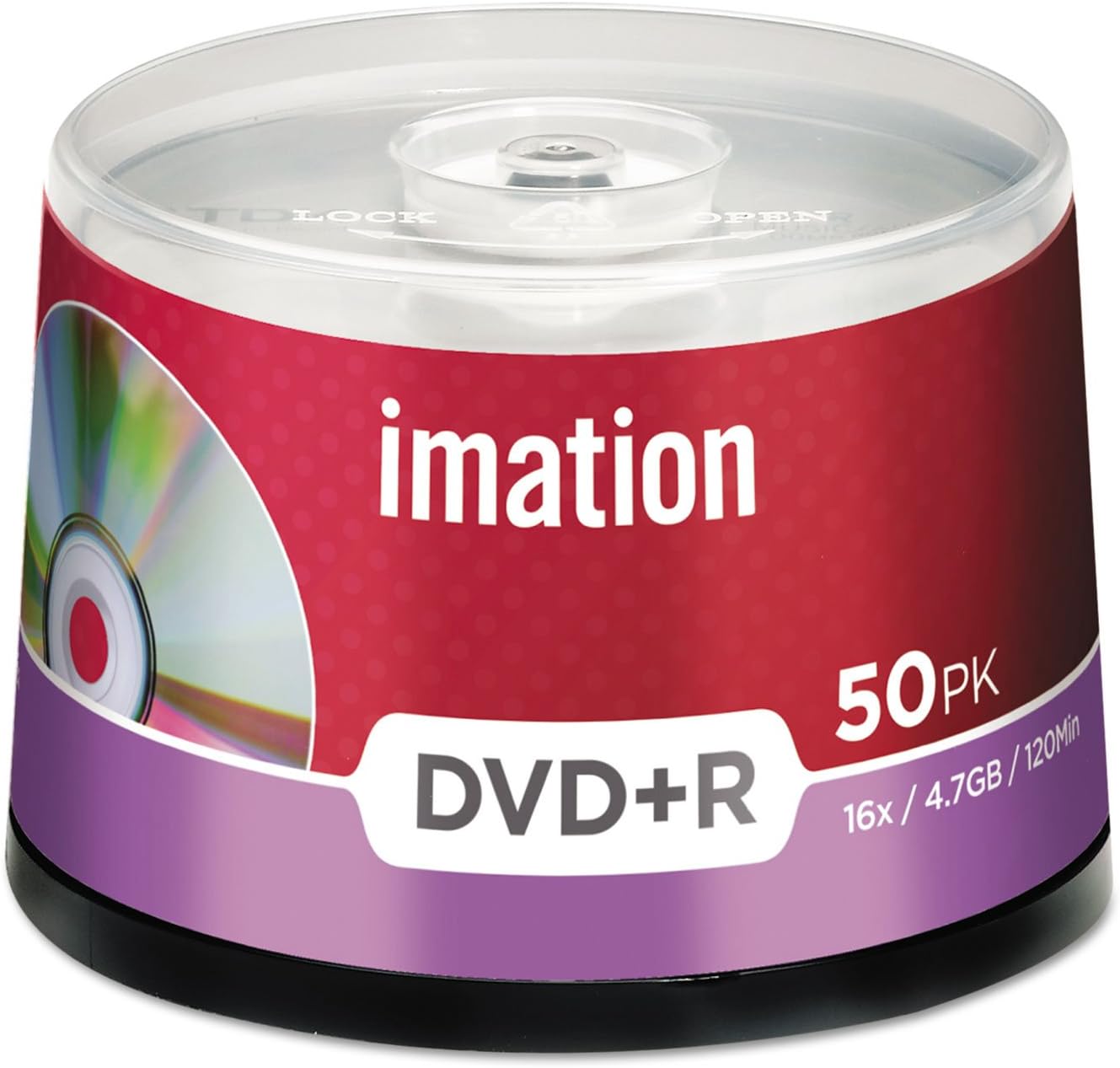 imation DVD+R Recordable Discs on Spindle, 4.7GB, Silver, 50/Pack