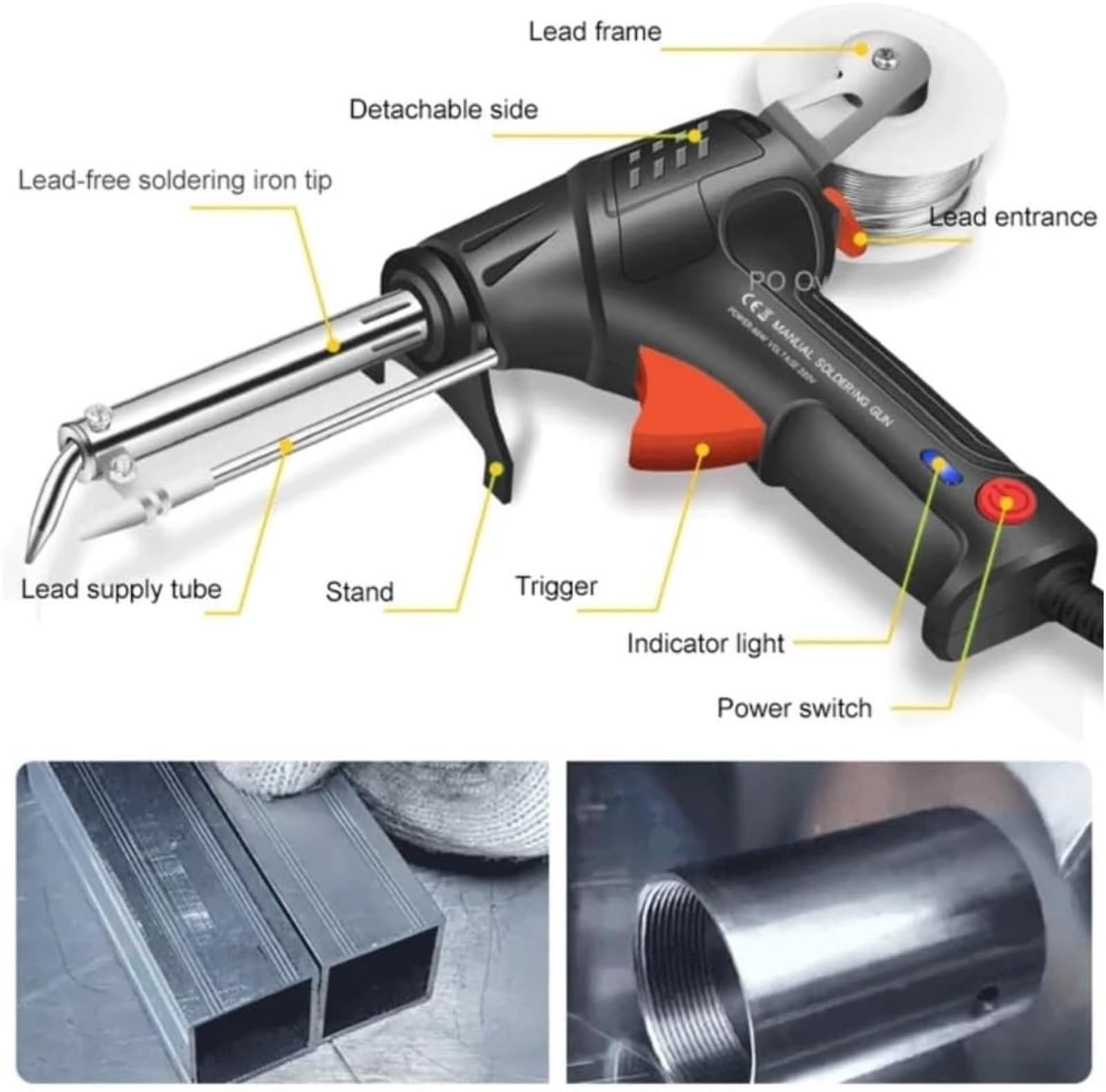 Soldadura laser,Soldador multifunción, herramientas de soldadura láser industrial con calentamiento interno, soldador automático con cable y calor interno, herramienta de soldadura eléctrica 3 en 1 fo