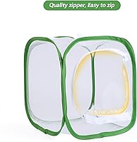 Vista 4 de RESTCLOUD Jaula de insectos con diseño de mariposas pequeñas, con 6 paneles de malla, 30,5 x 12.0 x 12.0 x 12.0 in de alto