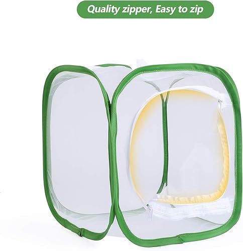 Miniatura 4 de RESTCLOUD Jaula de insectos con diseño de mariposas pequeñas, con 6 paneles de malla, 30,5 x 12.0 x 12.0 x 12.0 in de alto