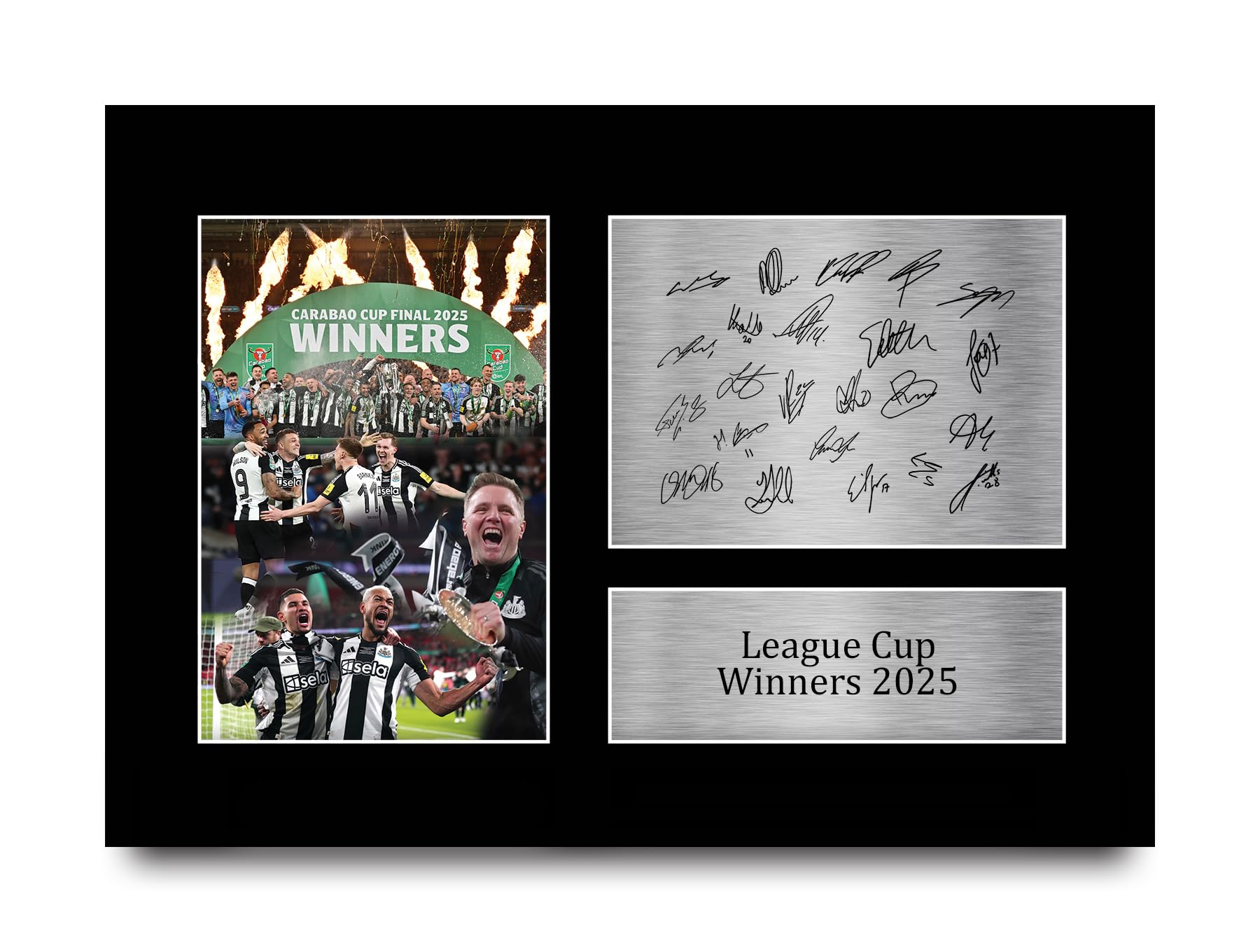 HWC Trading Magpies Caraboa Cup Winners 2025 Gifts Printed Signed Autograph Picture for Football Fans and Supporters - A4