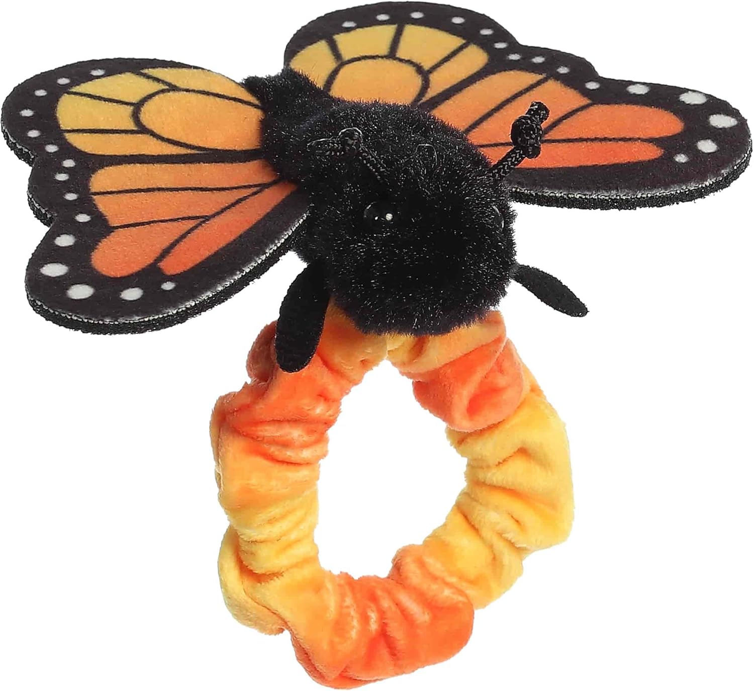 Aurora® Vibrant Wrist Fliers™ Monarch Butterfly Stuffed Animal - Eye-Catching Designs to Wear - Perfect for Kids 3+ Years and Animal Loving Adults - Orange 5 Inches