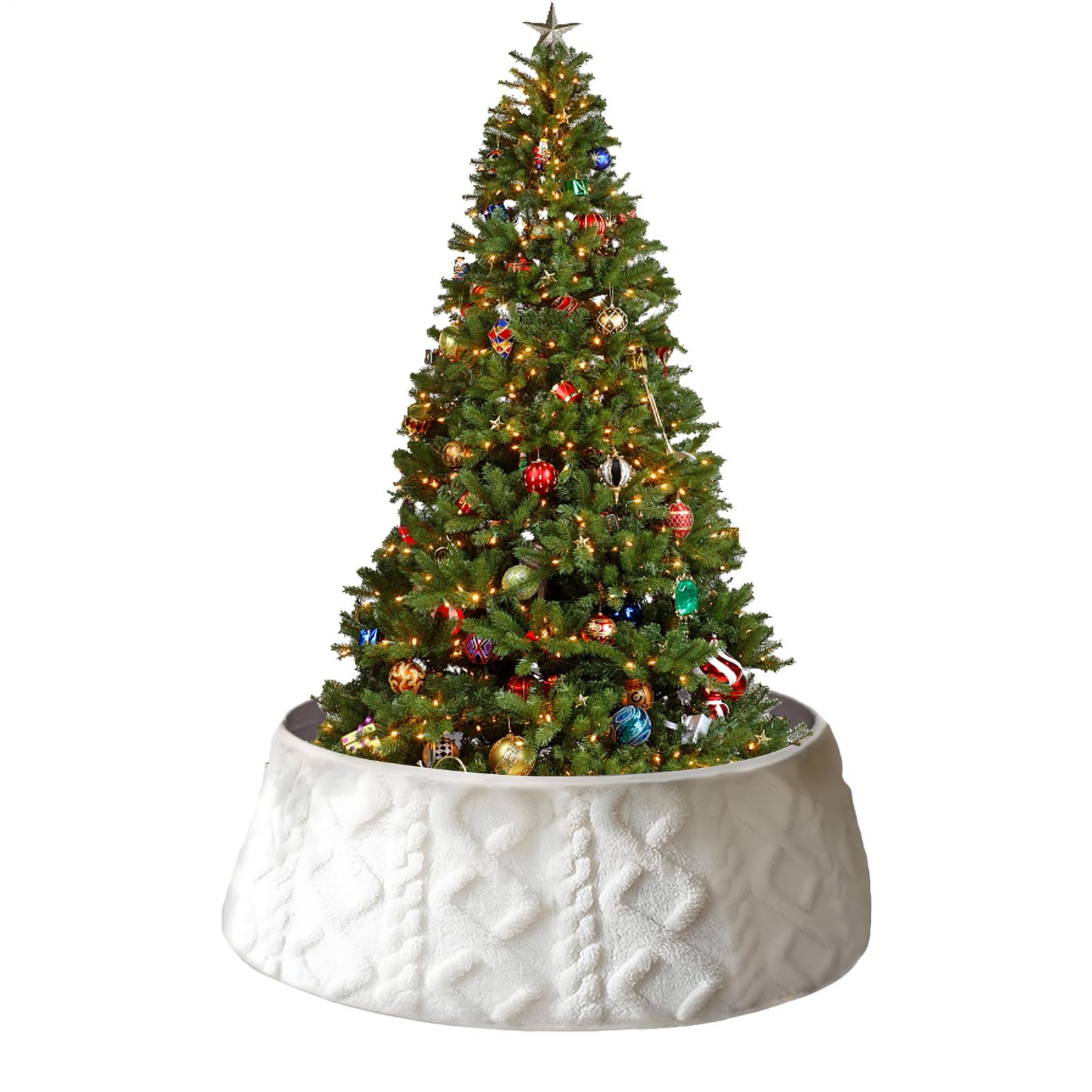 Cache-Socle pour Arbre de Noël tricoté pour la décoration du salon