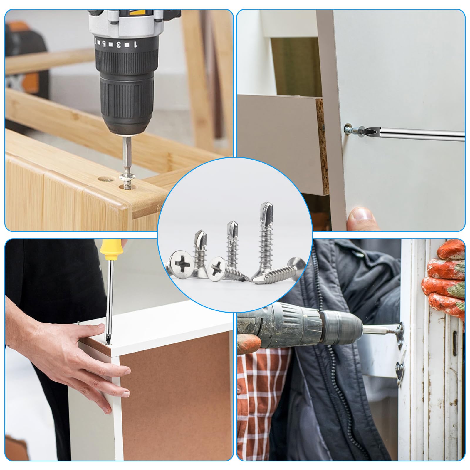 Viti Autofilettanti Acciaio Inox 410 - 140 Pz M4,8x16mm Per Lamiera E Legno - Foto 4