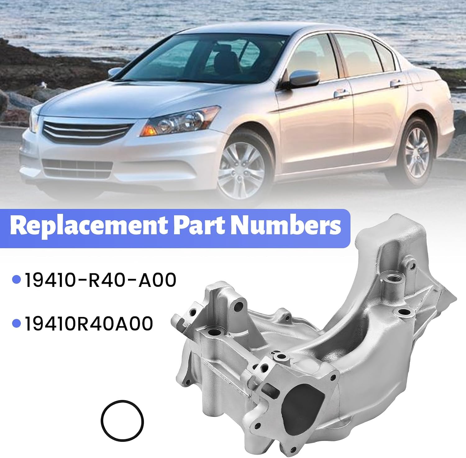 19410-R40-A00 Water Pump Housing Bracket Fits for Honda Accord 2.4L 2008-2012, Fits for Acura TSX 2.4L 2009-2014 with K24Z Engine Water Pump Housing Replace# 19410R40A00