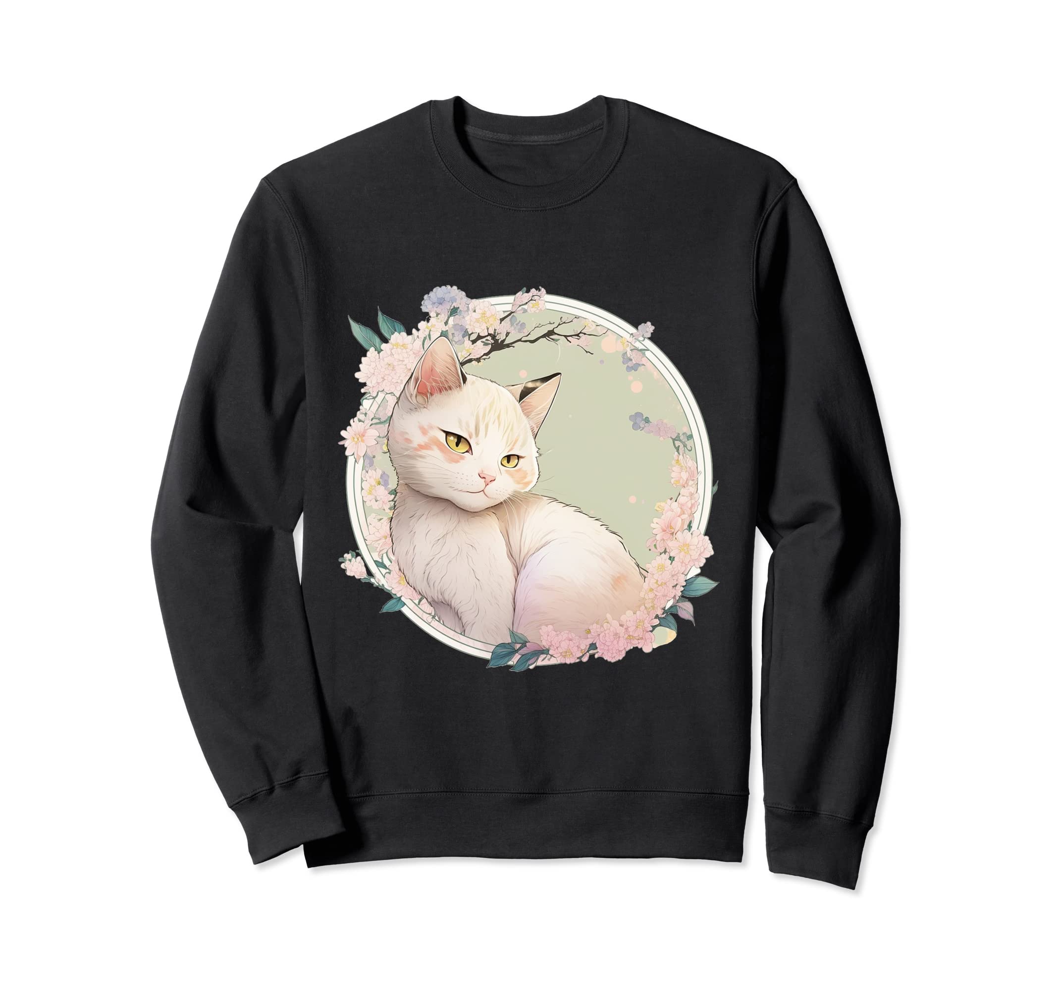 Cute Holy Brima Cat with Japanese Art Sweatshirt
