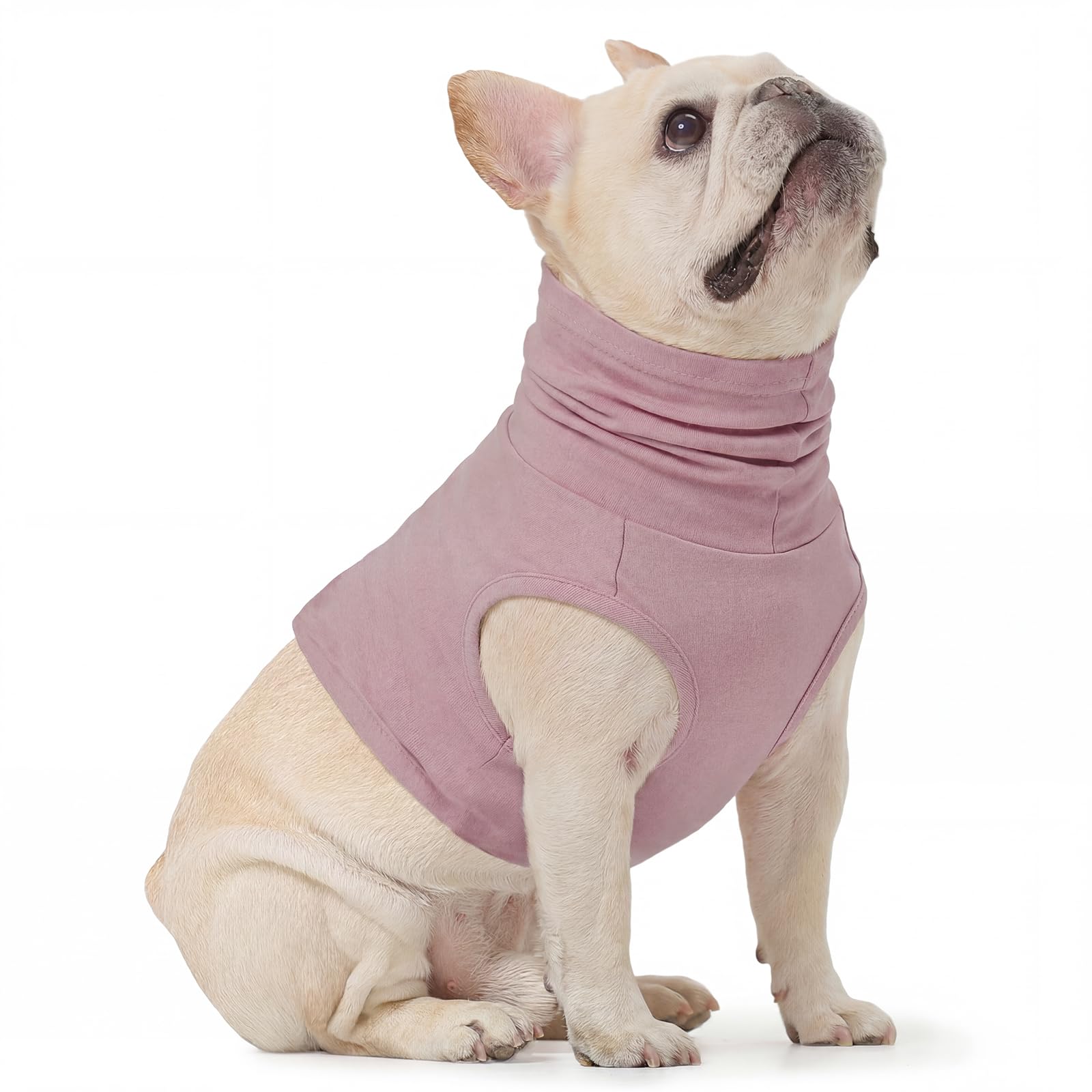 PUMYPOREITY Dog Neck Protector, Dogs Hygienic Neck Guard Medical Vest With Neck Cover, Anti Scratch T-Shirt Stop Scratching Neck(Purple, M)
