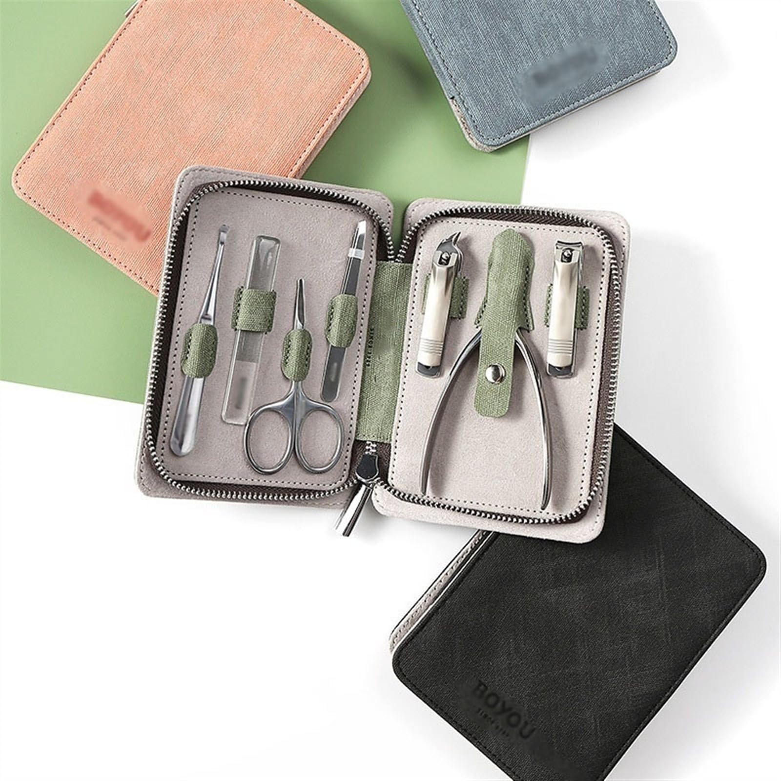 Set de cortaúñas, Kit de pedicura de 7 Piezas para Hombres y Mujeres, Herramienta Afilada para uñas de Manos y pies, manicura y Cuidado Personal.