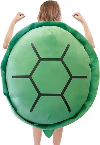 Miniatura 8 de Enhopty Almohadas de felpa de concha de tortuga portátil de 40 pulgadas, almohada de felpa de tortuga, disfraz divertido de animales para niños y