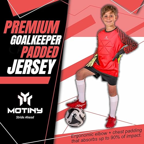 Miniatura 3 de Camiseta de portero acolchada en el pecho para adultosniños, codo de fútbol acolchado para jóvenesadultos, tallas de manga larga