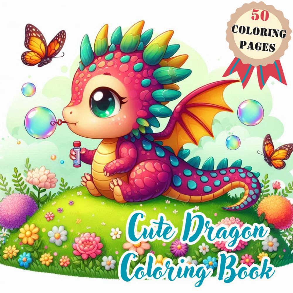 Cute Dragon Coloring Book | 50 Adorable Dragons Coloring Pages