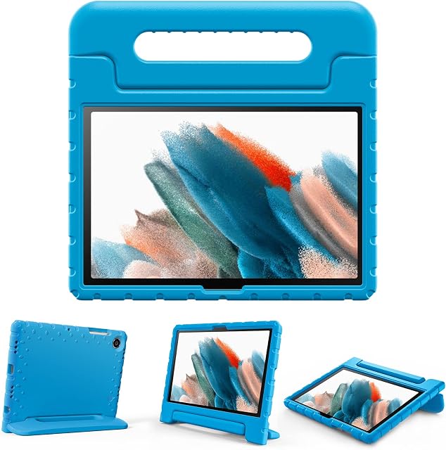 ProCase Kids Case for Galaxy Tab A8 10.5" 2021 Case SM-X200 SM-X205 SM-X207, Lightweight Shockproof Protective Case Cover, with Handle Kickstand -Blue