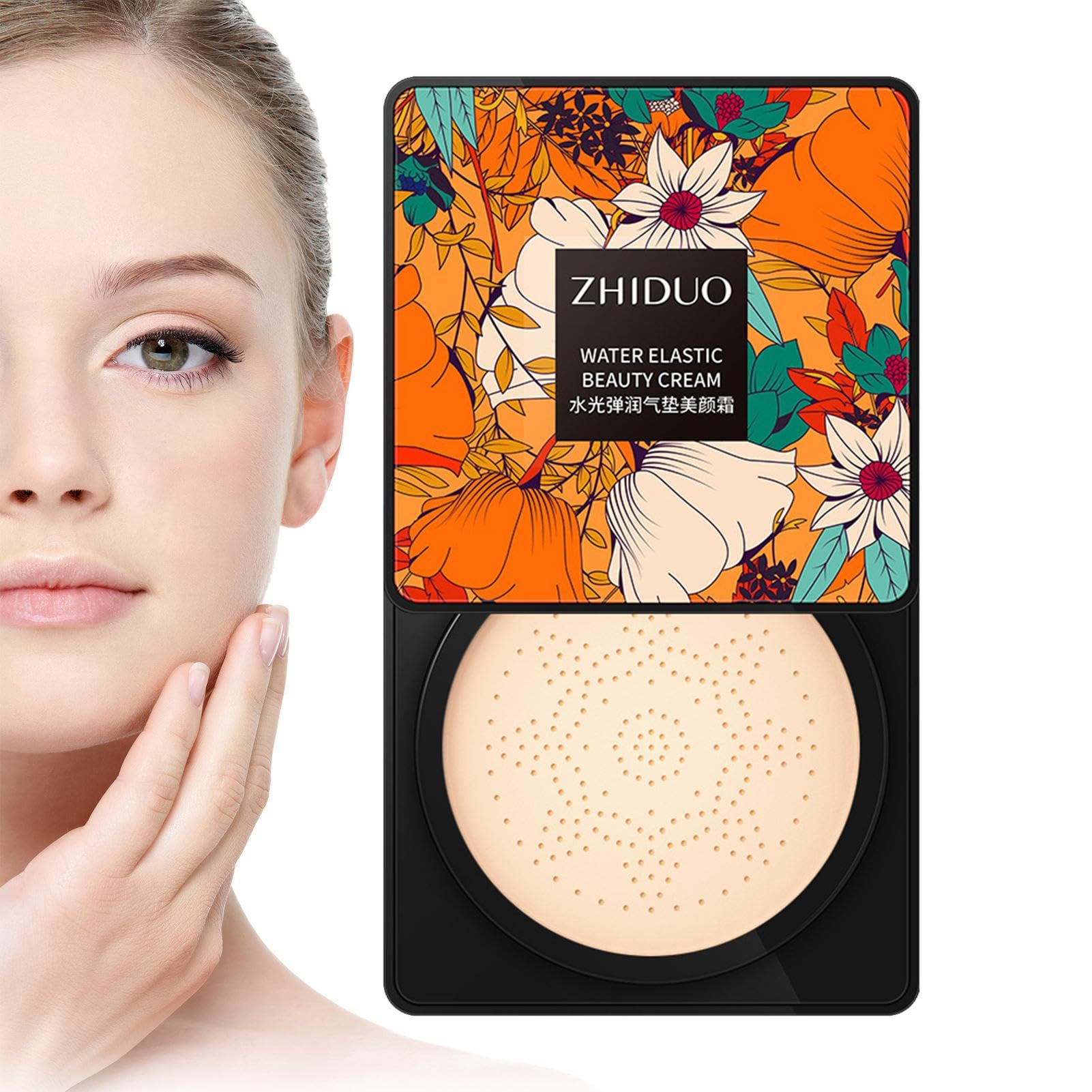 Mushroom Foundation - Cc Cream Foundation Cushion for Moisturizing - Bb Cream Foundation for All Skin Types, Mushroom Makeup Even Skin Tone Wectirc
