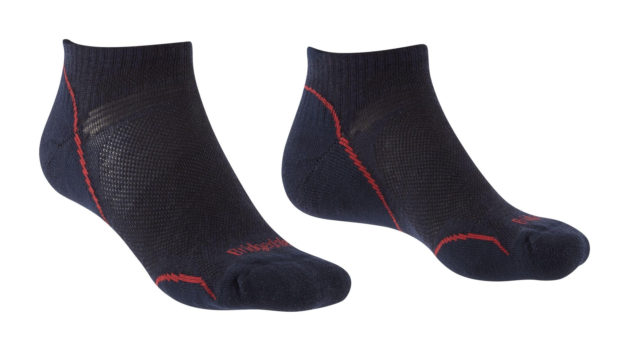 Bridgedale HIKE Ultralight T2 Merino Performance Low-Men's- Medium-Navy / Red
