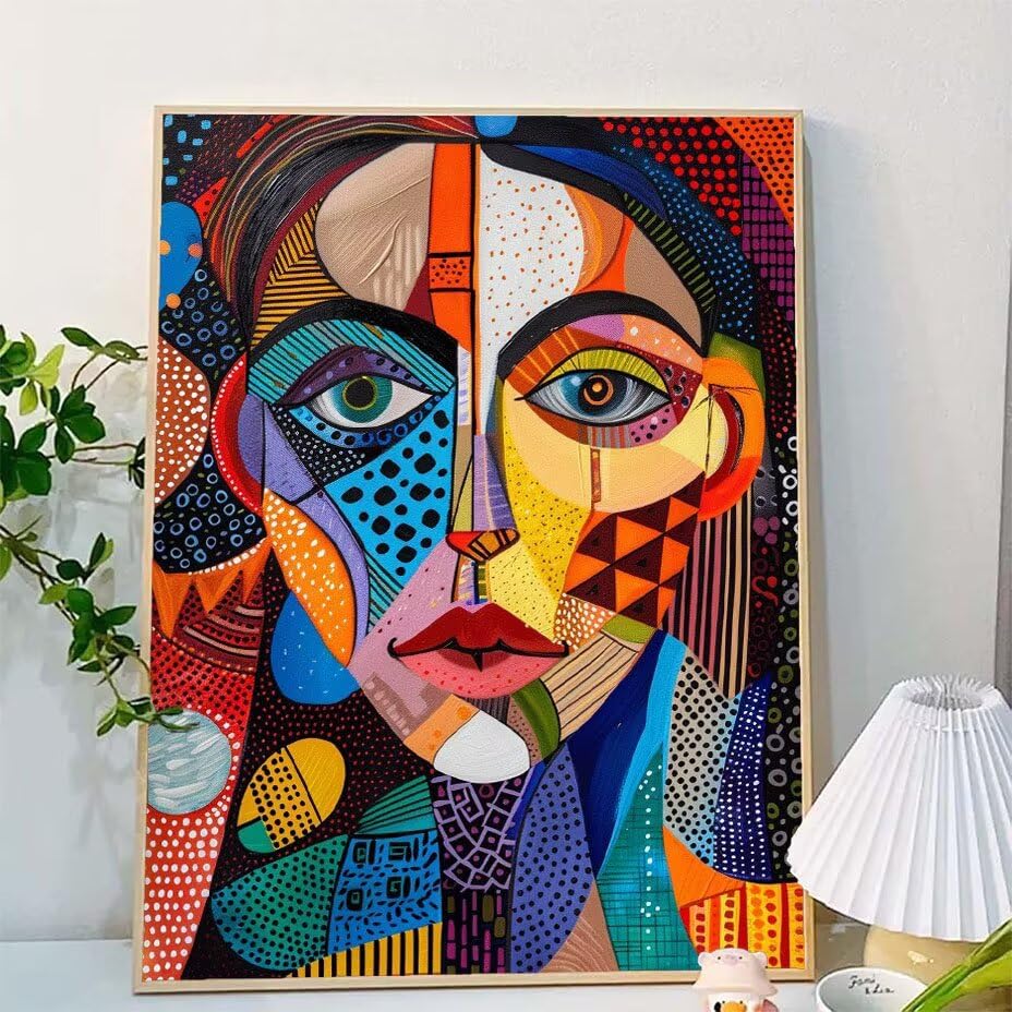 Peinture numéro adulte abstrait 100x130cm avec pinceaux et acrylique - 2