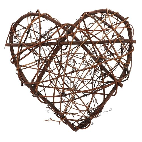 OUNONA Heart Shaped Rattan Wall Hanging Decoration Pendant for Office