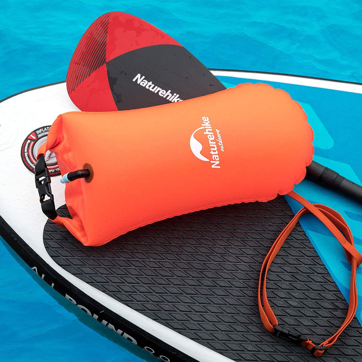 Naturehike 28L Boa da Nuoto Due Sacchi D'aria Boa da Nuoto Borsa da Spiaggia Impermeabile con Cinturino Regolabile per Nuotatori Spiaggia Costiera