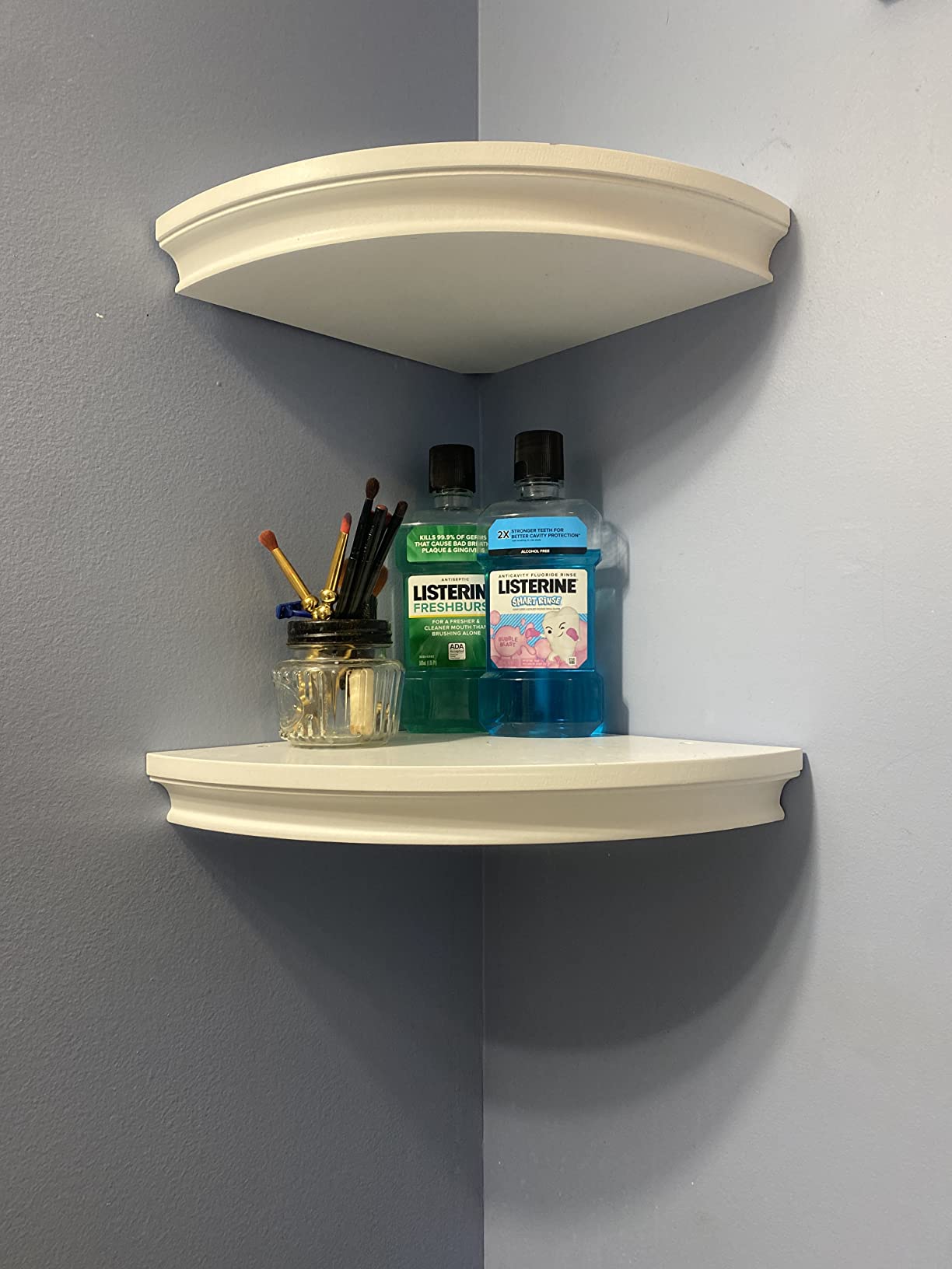 5/mo Finance HAO Floating Corner Wall Shelves Rustic Wood Mounted