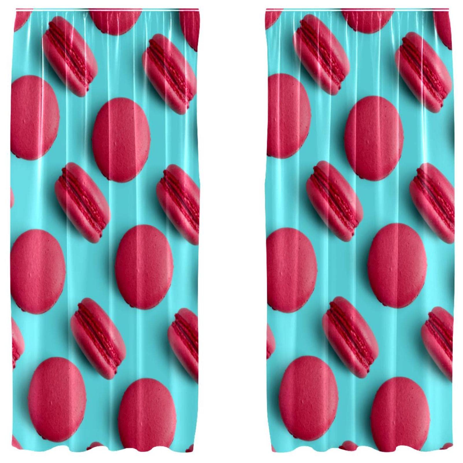 Rideaux de salon bleu macarons 213 cm pour stopper le vis-à-vis en chambre