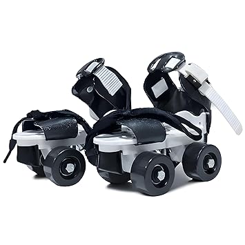 Adjustable Quad Roller Skates for Kids Boys Age 4–12 | Beginner-Friendly Skating Shoes with Front Brake & Polyurethane Wheels | Skates for Boys & Girls 4+ Years (Black)