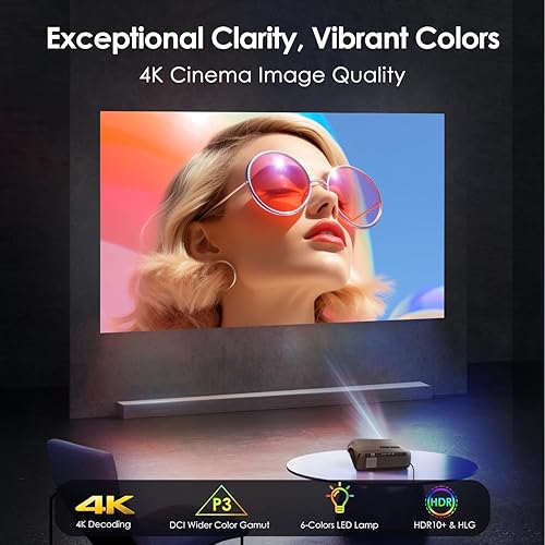 Miniatura 3 de Proyector inteligente 4K de 1100 ANSI, visualización diurna, projetcor de película de alto brillo con WIFI6 Bluetooth para pantalla de 300 pulgadas,