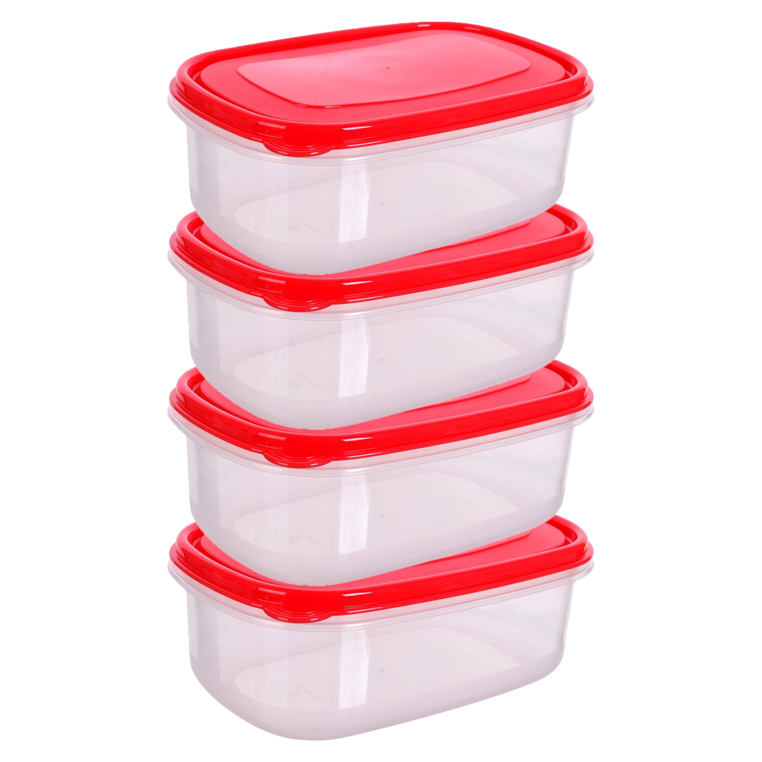 HOMESHOPA Plastic Food Storage Containers, 3.5Litre 4 Pack Rectangular Leakproof Airtight BPA-Free Reusable & Stackable Meal Prep Lunch Boxes, Microwave Freezer & Dishwasher Safe
