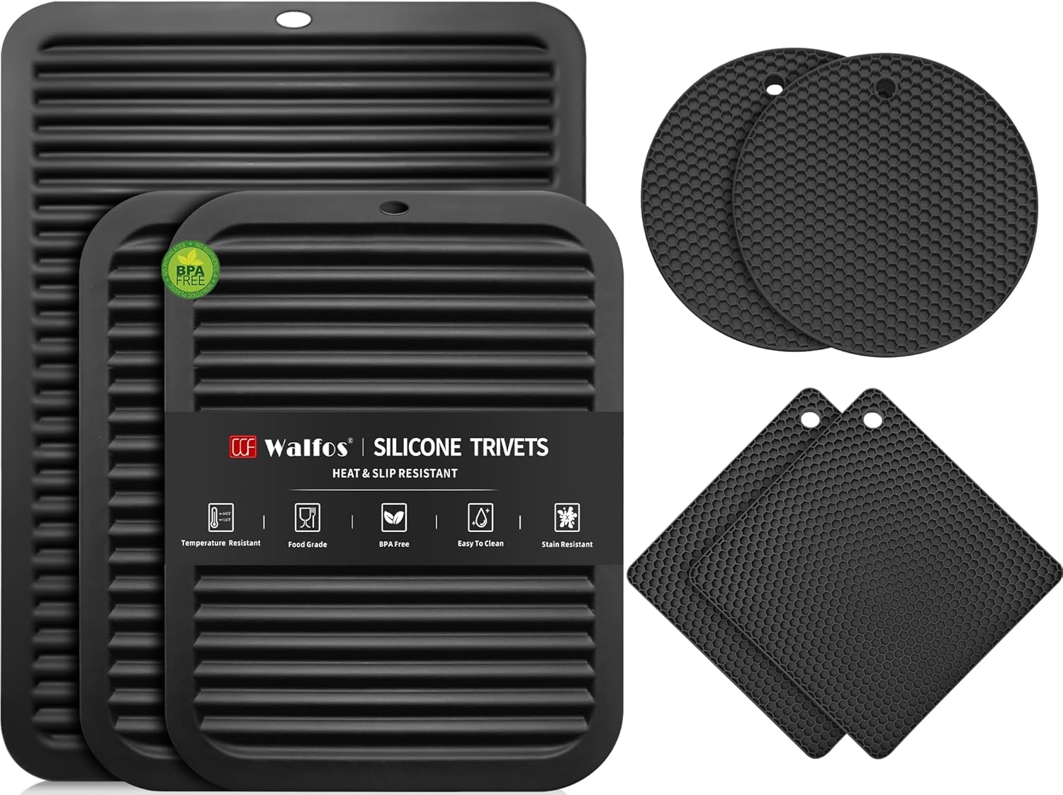 Walfos XXL Silicone Trivet 16" and Trivets 12" and Round