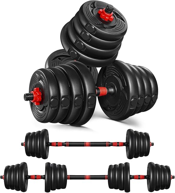 Adjustable Dumbbells Weight Set 15kg 20kg 30kg Free Weight Dumbbells Pair for Men Women Lifting Bodybuilding Home Indoor Gym Office Fitness
