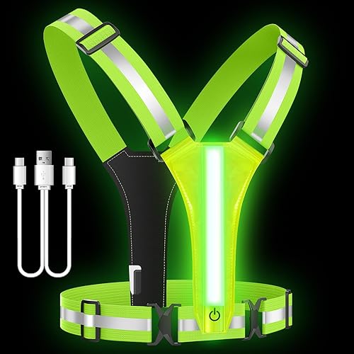 LED Reflective Vest Running Gear, High Visibility Reflective Running Gear,