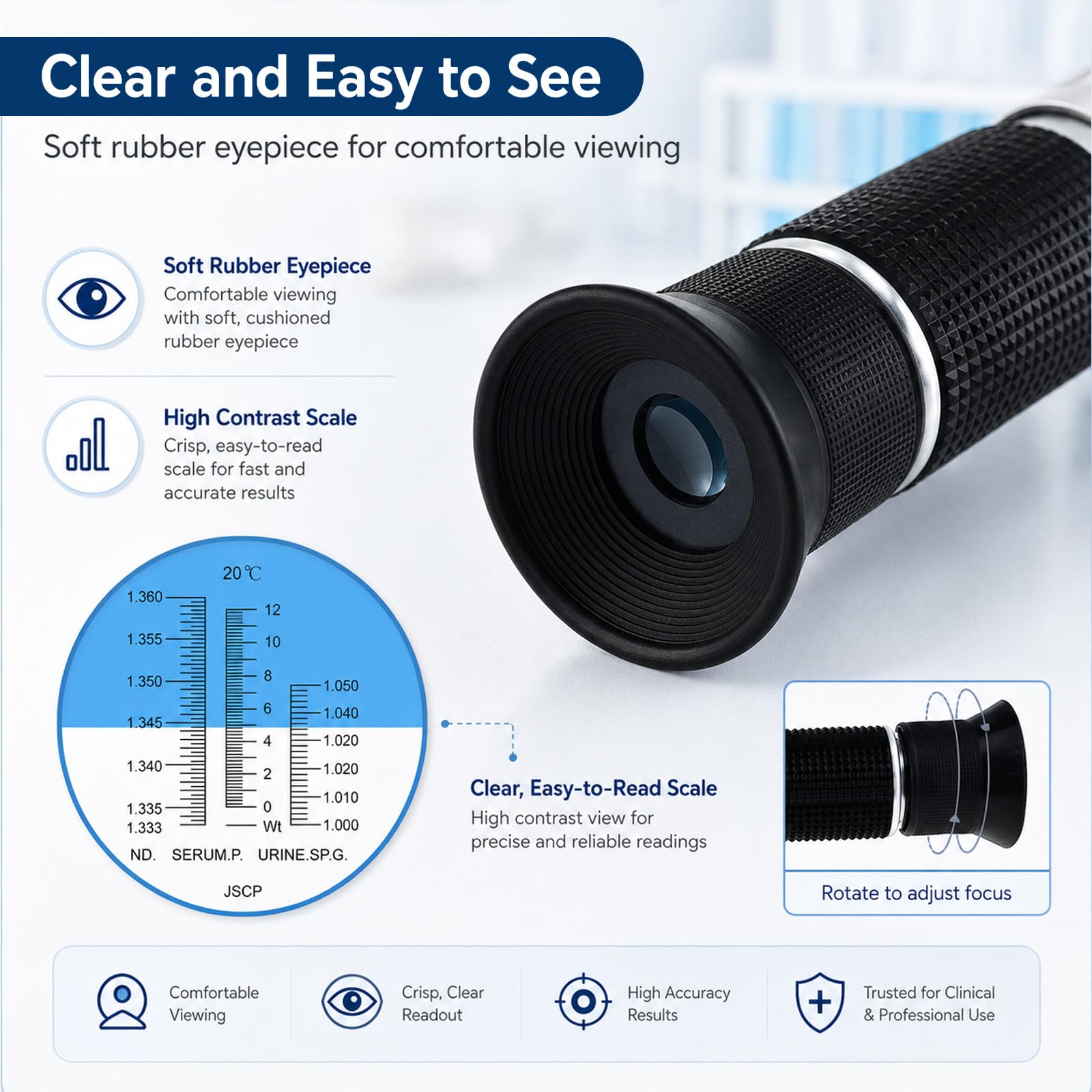 Clinical Refractometer - 3-in-1 Protein & Gravity Testing -6