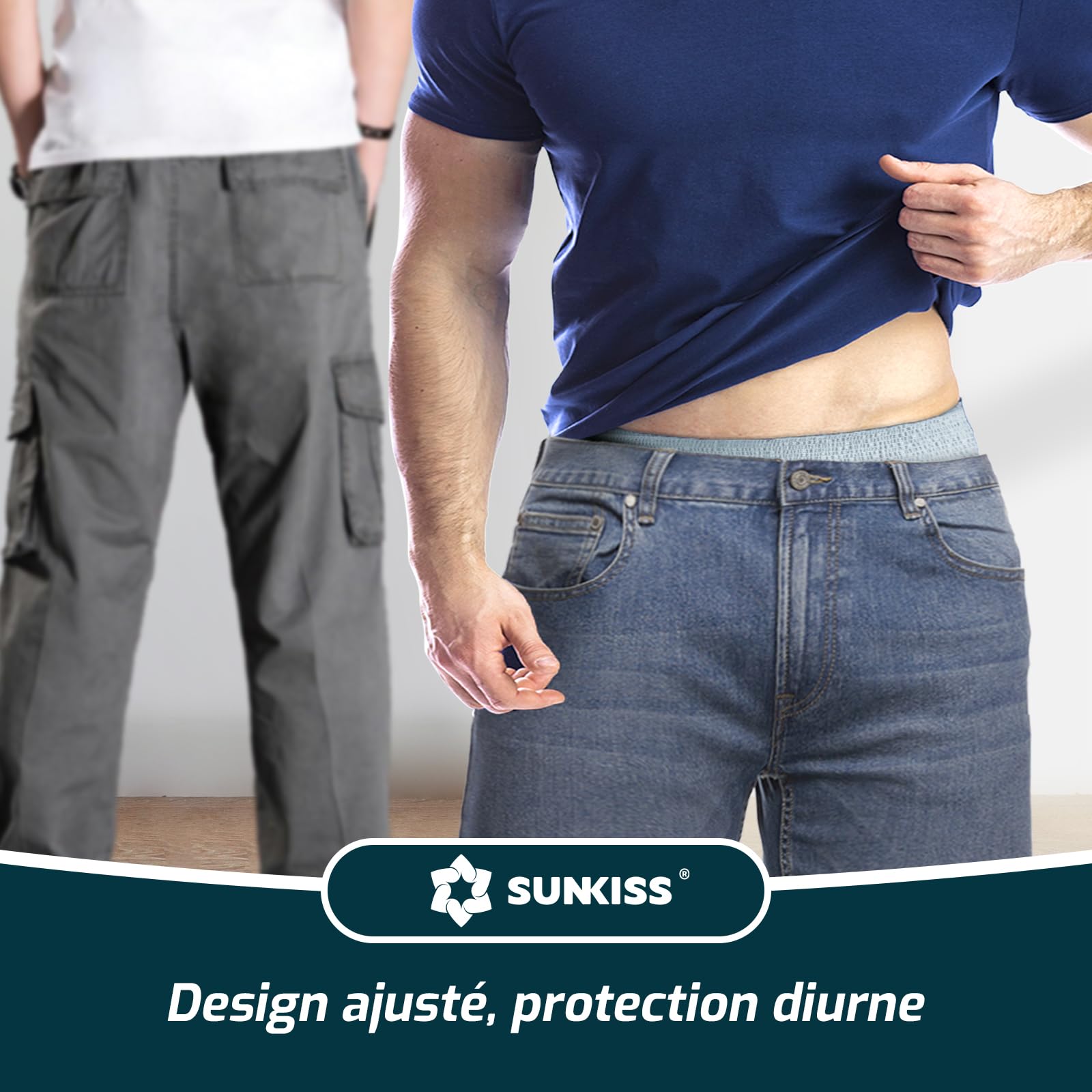 SUNKISS Sous-vêtements Incontinence Homme Slips Jetables Jour pour Adultes Culottes de Protection Masculines à Absorption Maxime Taille XL Gris 14 Unités