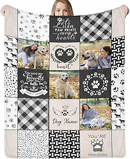 Personalized Pet Memorial Throw Blanket - Dog Memorial Cat Memorial Blankets With Picture Upload - Memorial Gifts For Dogs Cats Pets Lovers - Customized In Loving Memory Remembrance Blankets
