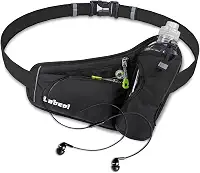 Labeol Cinto de hidratação para garrafa de água corrente com suporte para garrafa de água, pochete refletiva ajustável com suporte de garrafa, compatível com cinto de telefone e corrida ao ar livre,