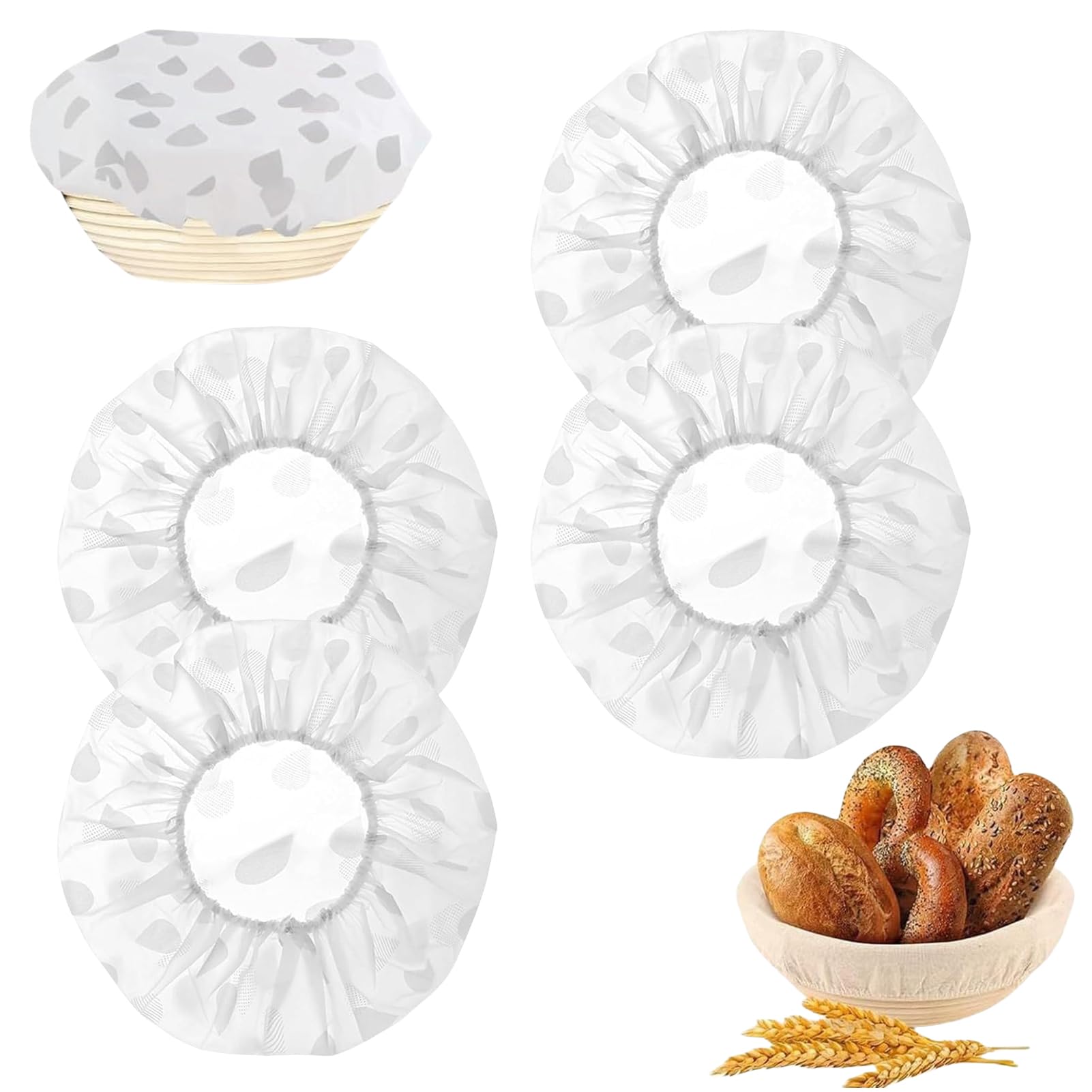 4Pcs Cloth Baking Elastic Bowl Covers, Bread Proofing Cover，Reusable Stretchy, Fresh Keeping Bags Waterproof Bread Cover for Rising Sourdough Proofing Food Covers Storage, Vegetables, Meat