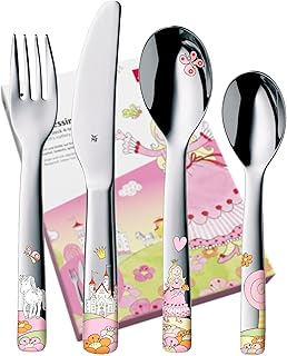 WMF Prinzessin Anneli Kinderbesteck mit Namensgravur - schönes Kinder Besteckset - Taufgeschenke personalisiert mit Gravur - Geschenkideen für Mädchen und Jungen - Kinderbesteck ab 3 Jahre - 4-teilig