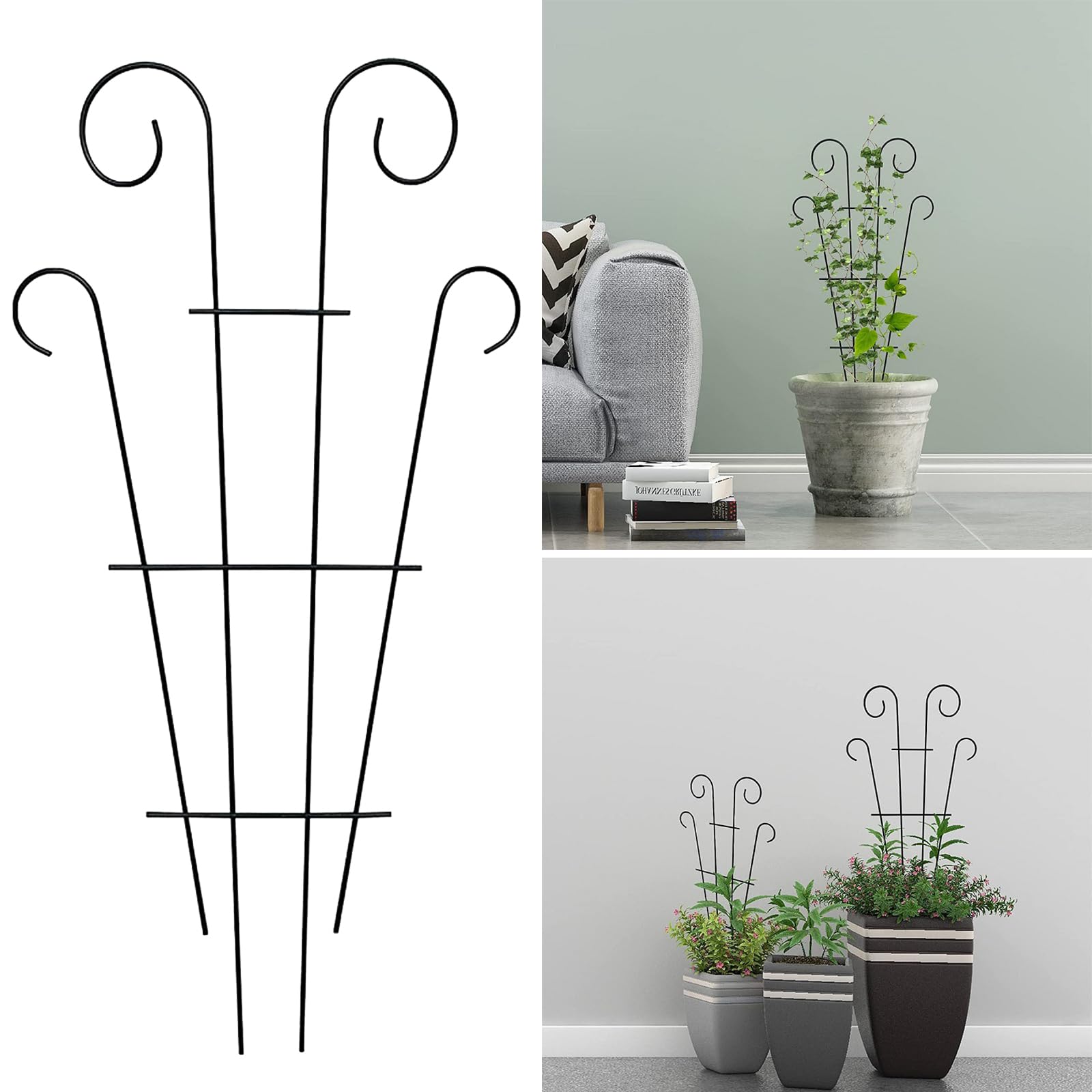 Garten Rankhilfe, Kletterpflanze Spalier fr Balkon Terrasse Stabiler  Topfstnder, Garten Pflanze Untersttzung, Pflanzengitter fr Pfingstrosen,  Hortensien, Tomaten,Rosen (1, Schwarz) : Amazon.de: Garten