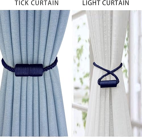 Miniatura 2 de Paquete de 2 alzapaños magnéticos fuertes para cortinas para exteriores, alzapaños decorativos modernos, hechos a mano, sujetadores decorativos para