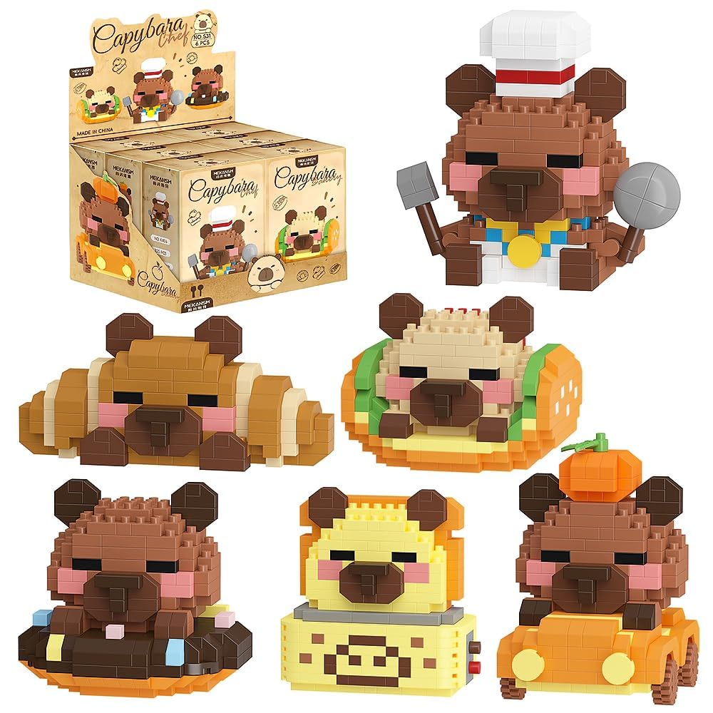 Amazon.com: TIM CHESS 6 Set Cute Capybara Building Blocks Set