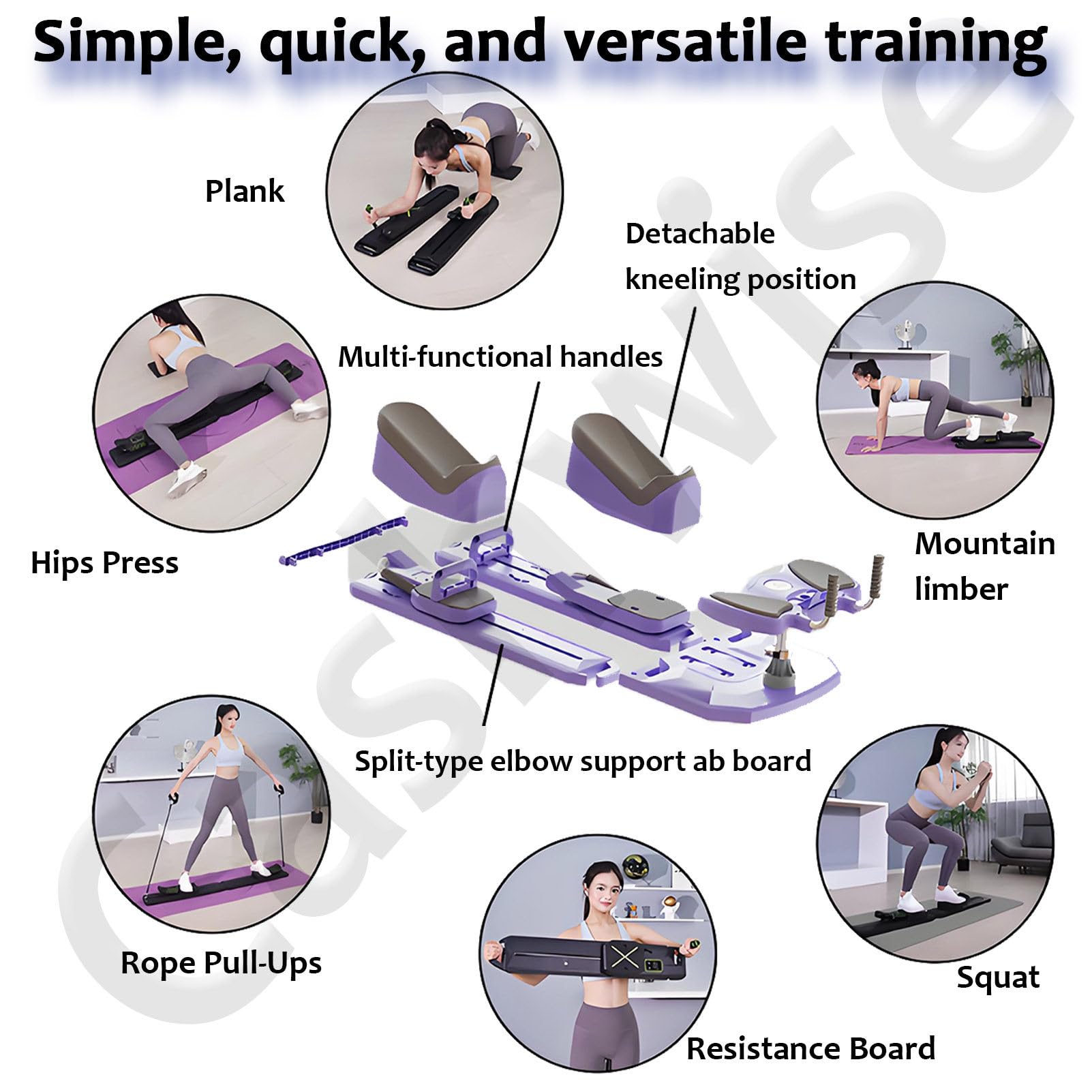 Maszyna do treningu raczkowania, Back Stretcher Pro Spine Trainer, do dekompresji kręgosłupa i łagodzenia bólu dolnej części pleców, urządzenie do ćwiczeń brzucha z obrotem w talii i mięśniami Pink