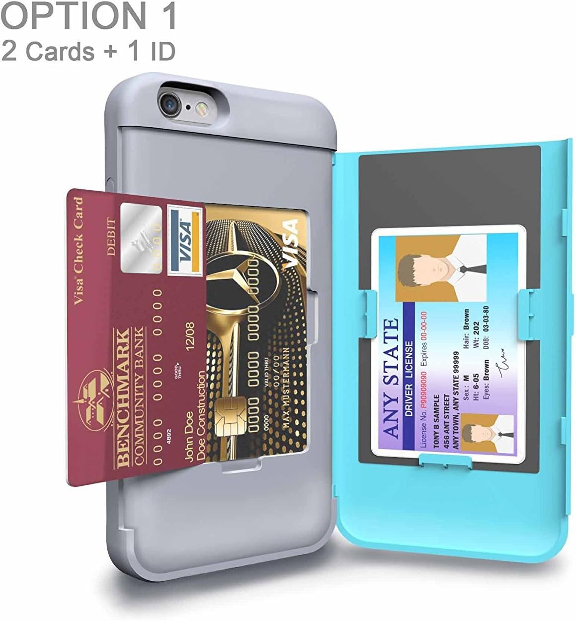TORU CX PRO Compatible with iPhone 6S Plus/iPhone 6 Plus Case - Protective Dual Layer Wallet with Hidden Card Holder + ID Card Slot Hard Cover & Mirror - Rose Gold