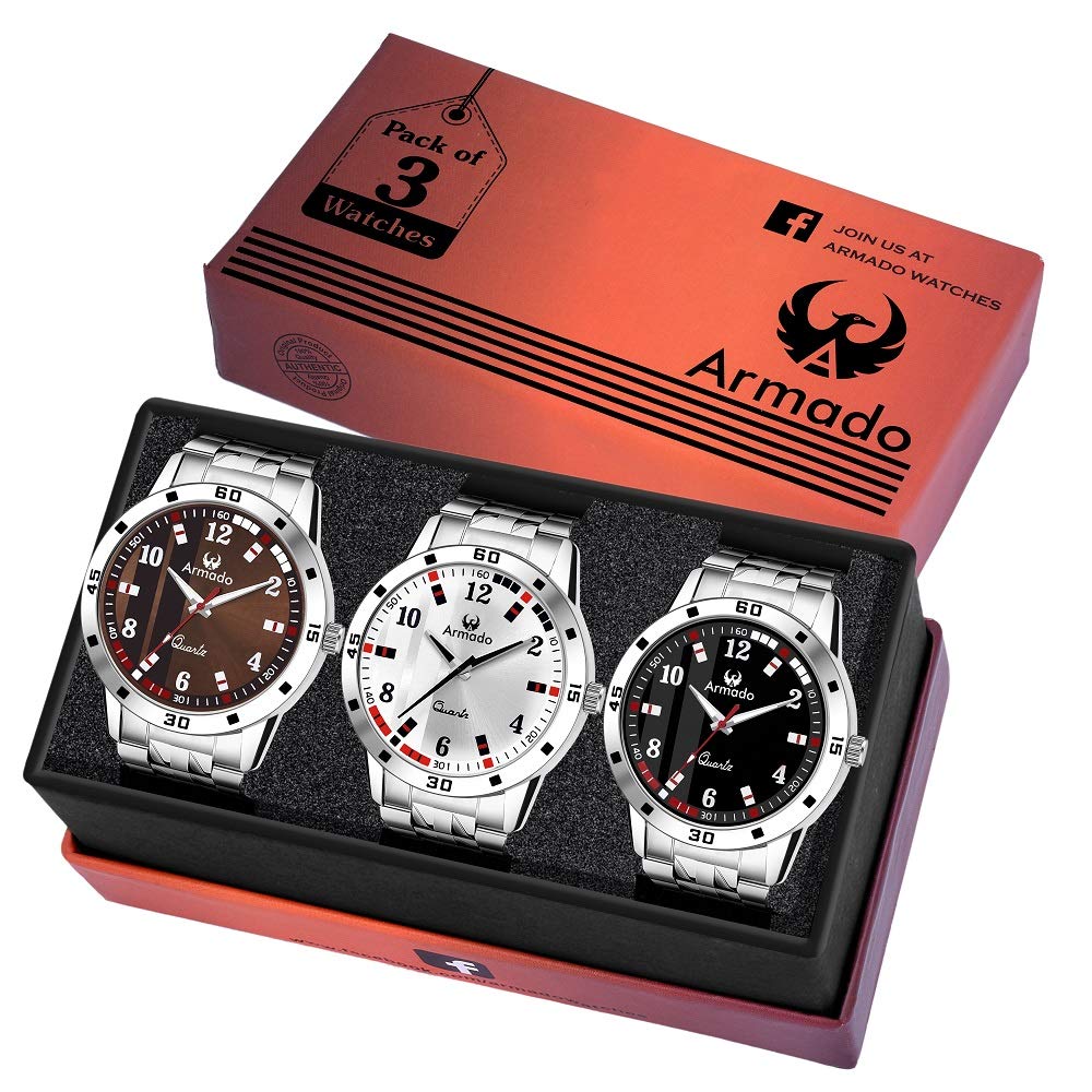 Armado 6701 Analogue Mens Watches Band Color Silver Desertcart