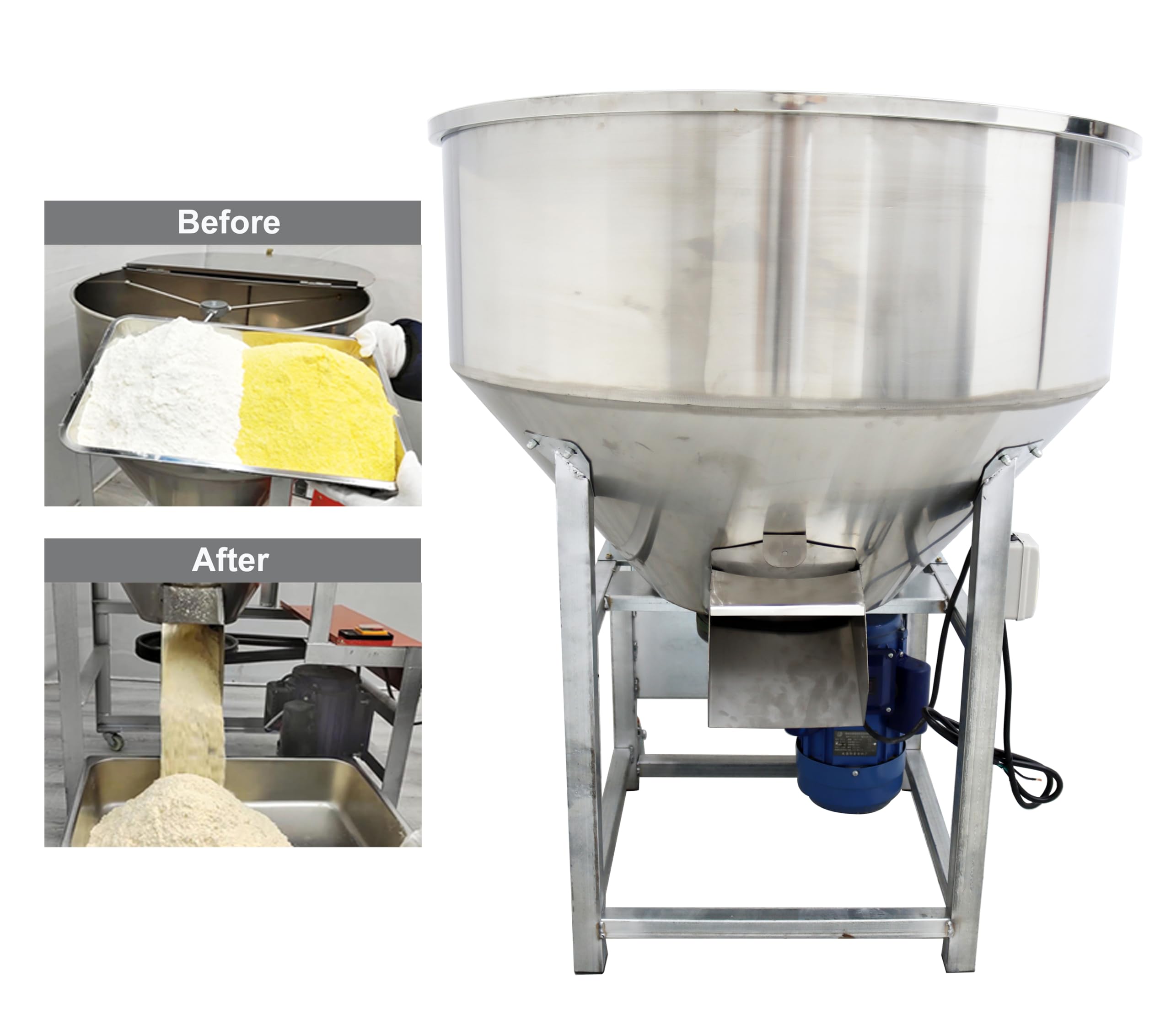 TECHTONGDA Powder Mixer Blender Mixing Machine for Dry Grain Particle Granula 440lbs 220V