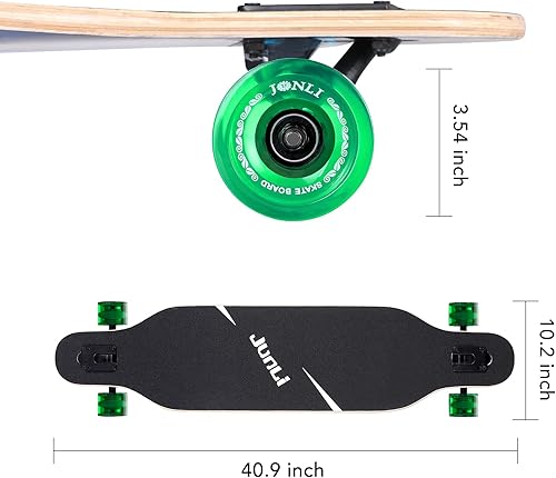 Miniatura 10 de Junli - Patineta Freeride de 41 pulgadas, para skateboarding, estilo libre y pendientes.