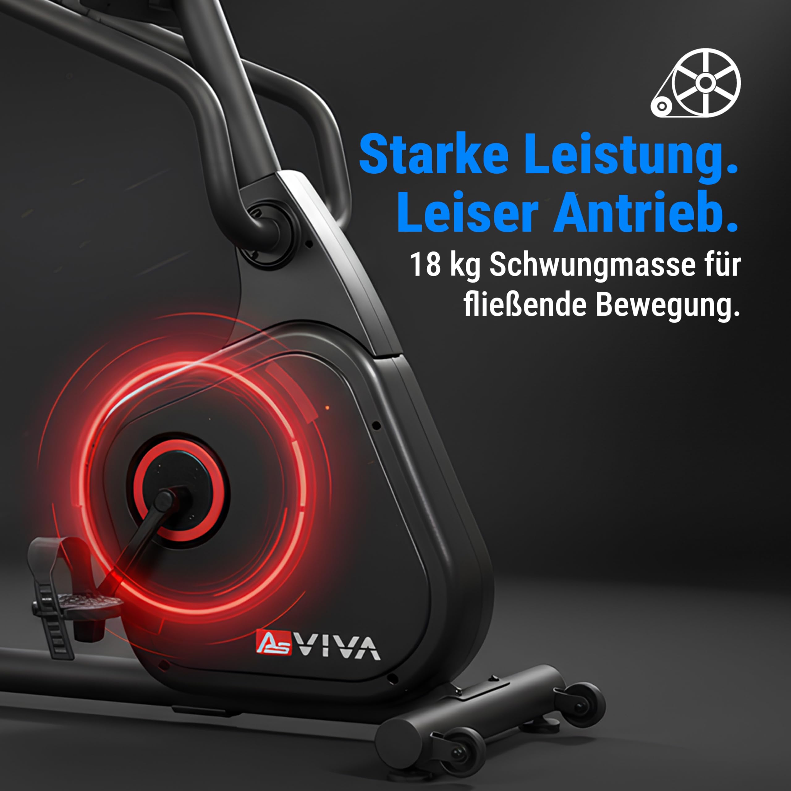 AsVIVA R7 Liegeergometer | Ergometer Fahrrad mit Sitz & Rückenlehne, 24 Programme, 18 kg Schwungmasse, Pulsmessung
