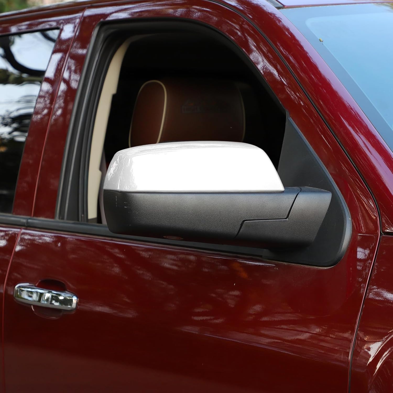Jimen Fit for Chevrolet Silverado/GMC Sierra 2014-2018, Fit for Chevy Suburban 2014-2018, Fit for Chevy Tahoe/GMC Yukon 2014-2018, 2PCS Outside Rearview Mirror Cover Caps (White)