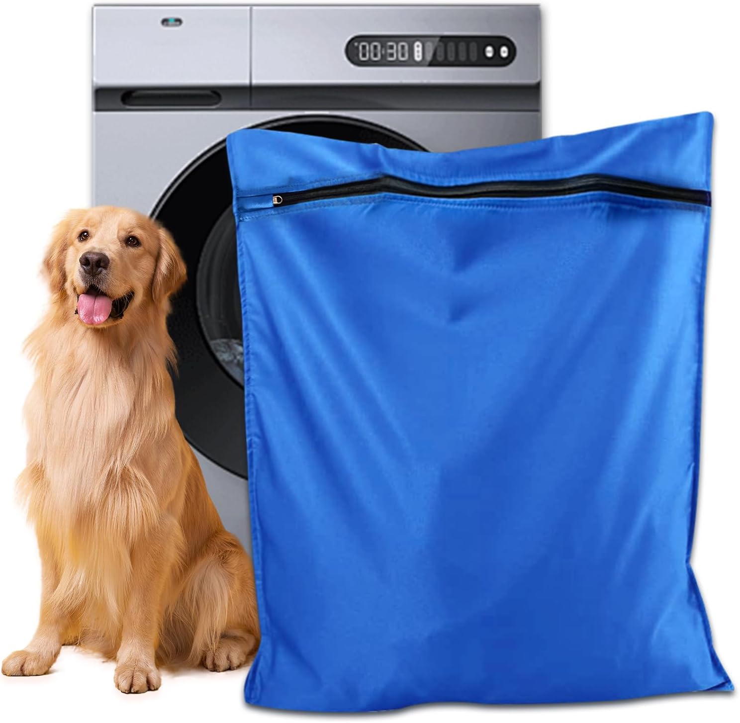 Pet Laundry Bag | Pet Laundry Bags for Washing Machine – Durable Pet Hair Filter Bag with YKK Zip, Large Capacity Hair Catcher for Dog, Cat & Horse, Prevents Hair Clogging (Blue, L)