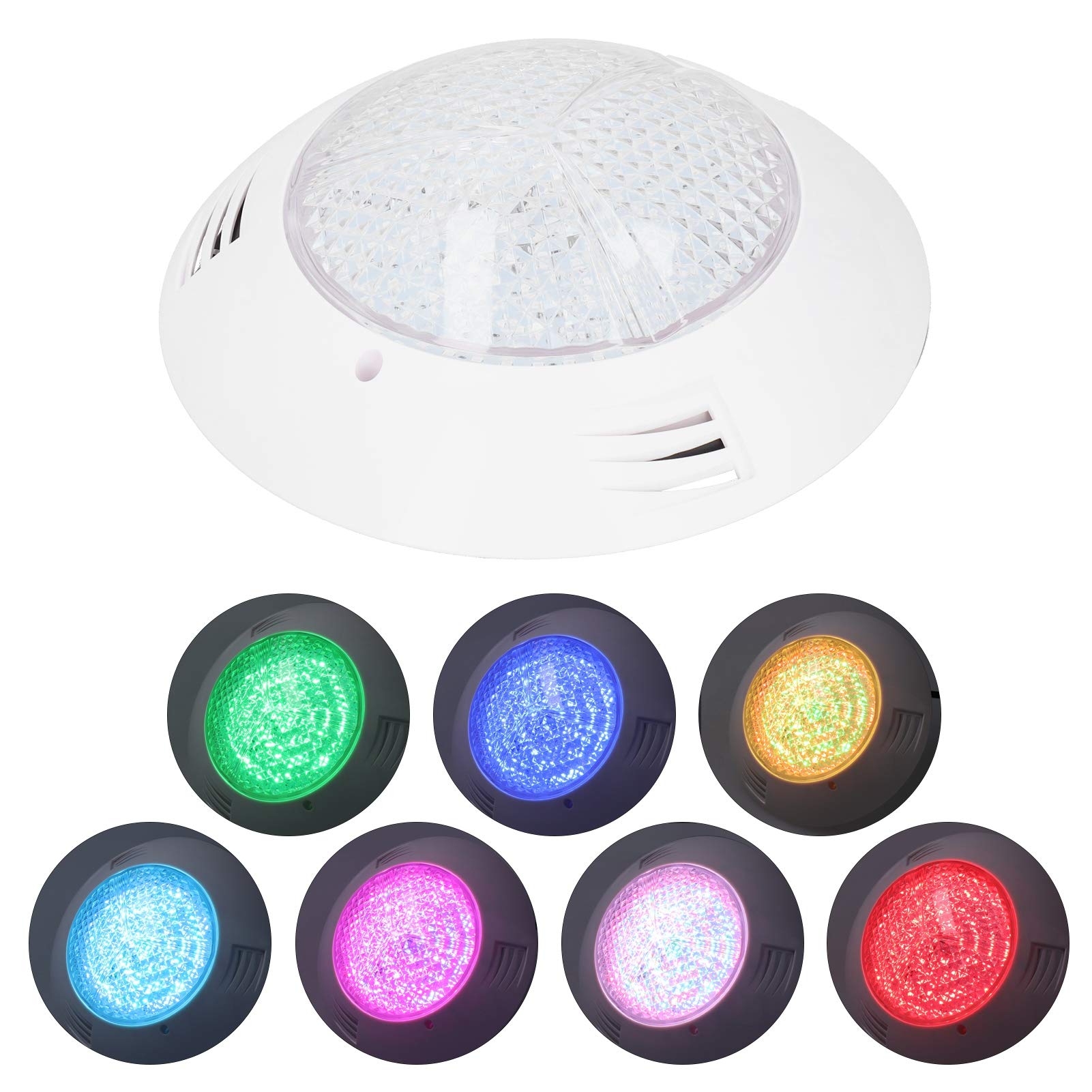 Fafeicy Oświetlenie Basenowe RGB 300LED Podwodne Oświetlenie Krajobrazu IP68 Wodoodporne 18 W AC 12 V z 12-klawiszowym Pilotem 7 Statycznych Kolorów 3 Dynamiczne Efekty dla Basenów