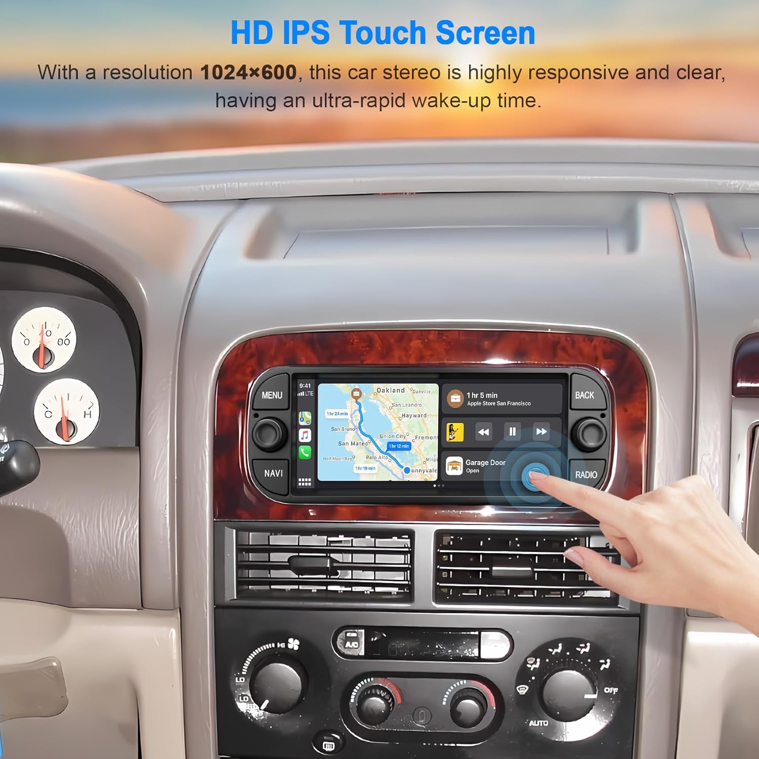Android 13 Car Radio Stereo for Dodge Ram 2002 2003 2004 2005 2006 with Wireless CarPlay & Android Auto, 4GB RAM 64GB ROM 6.8" QLED Touchscreen, GPS Navigation, Backup Camera, DSP and FM Radio