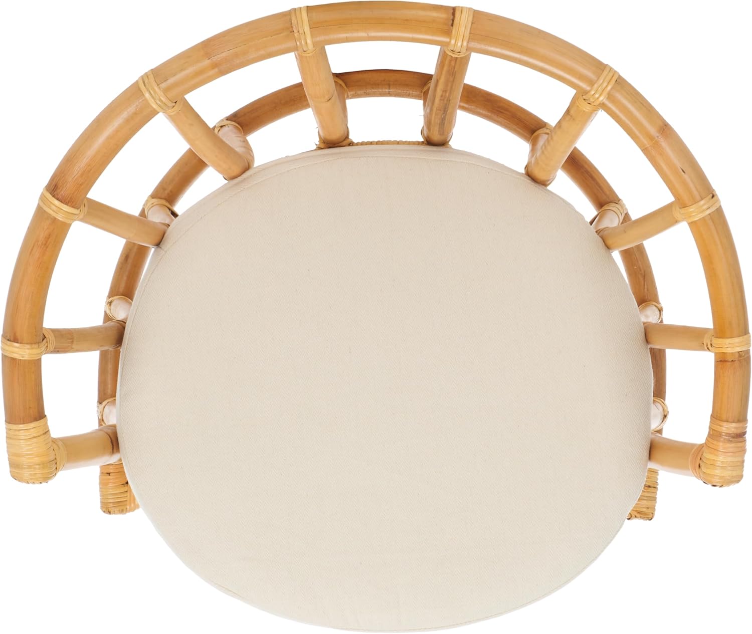 SAFAVIEH Home Collection Bates Tropical Coastal Natural/White Rattan Cushion Accent Chair (Fully Assembled)